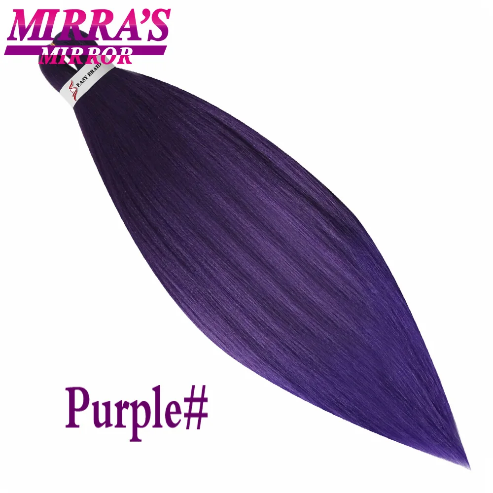 Mirra's Mirror 8 шт Черный Розовый легко огромные косы волос предварительно растянутые косички волос Омбре синтетические волосы для наращивания - Цвет: # Фиолетовый
