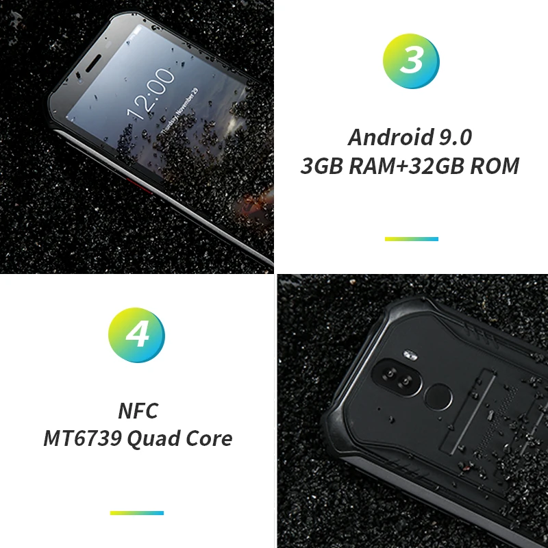 Смартфон DOOGEE S40 3 + 32 ГБ 5 дюйма HD 4G водонепроницаемый IP68 4650 мАч 8 Мп MT6739 Android 9 0