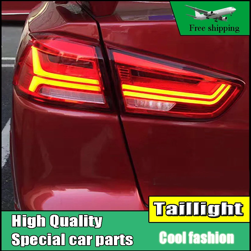 

Car styling For Mitsubishi Lancer Ex Taillight of Audi-A6 style Tail lamp With Led Moving Turn Signal light Rear light 2008-2016