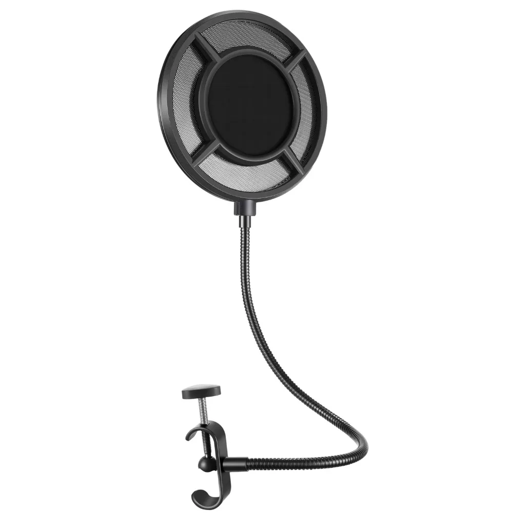 Neewer 6-дюймовый двойной Слои нейлон микрофонный поп-фильтр с «гусиная шея»