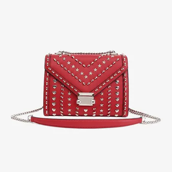 

Personality Star Rivet Fashion Envelope Bag with Chain Women Leather Shoulder Bag Crossbody Bag