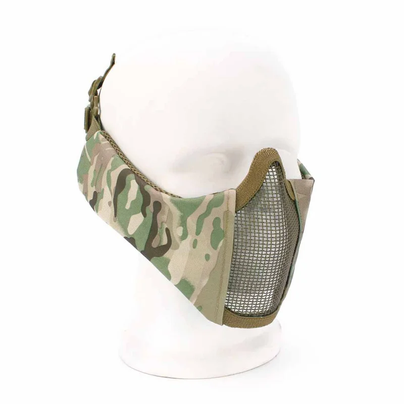 Airsoft Tattico Fan Esercito Camuffamento Gioco Maschera di Pollo Nuovo tattico mezzo viso металлическая сетка acciaio mesh maschera