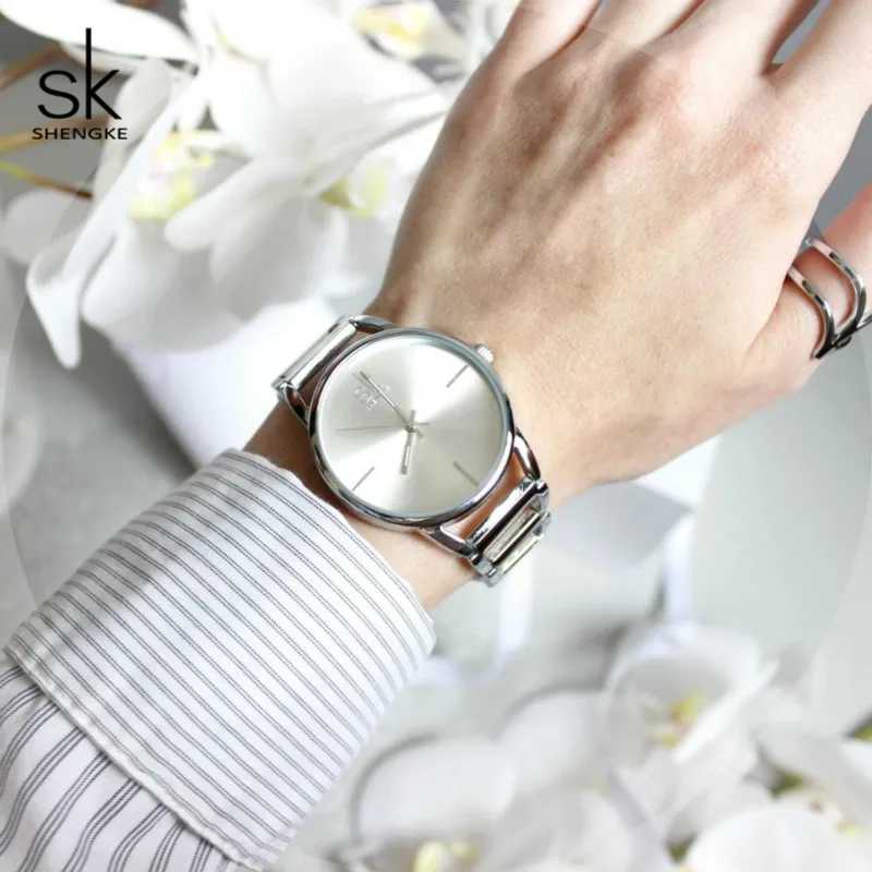 

Shengke Fashion Women Watches Brand Luxury Stainless Steel Quartz Watch Relogio Feminino 2019 SK Ladies Bracelet Watches #K0028
