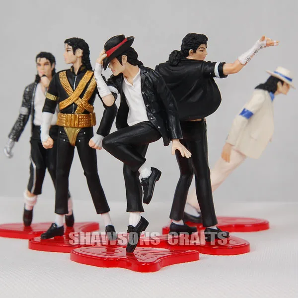 

KING OF POP MICHAEL JACKSON 4" FIGURES 5 POSE FIGURINES SET DOLL STATUE