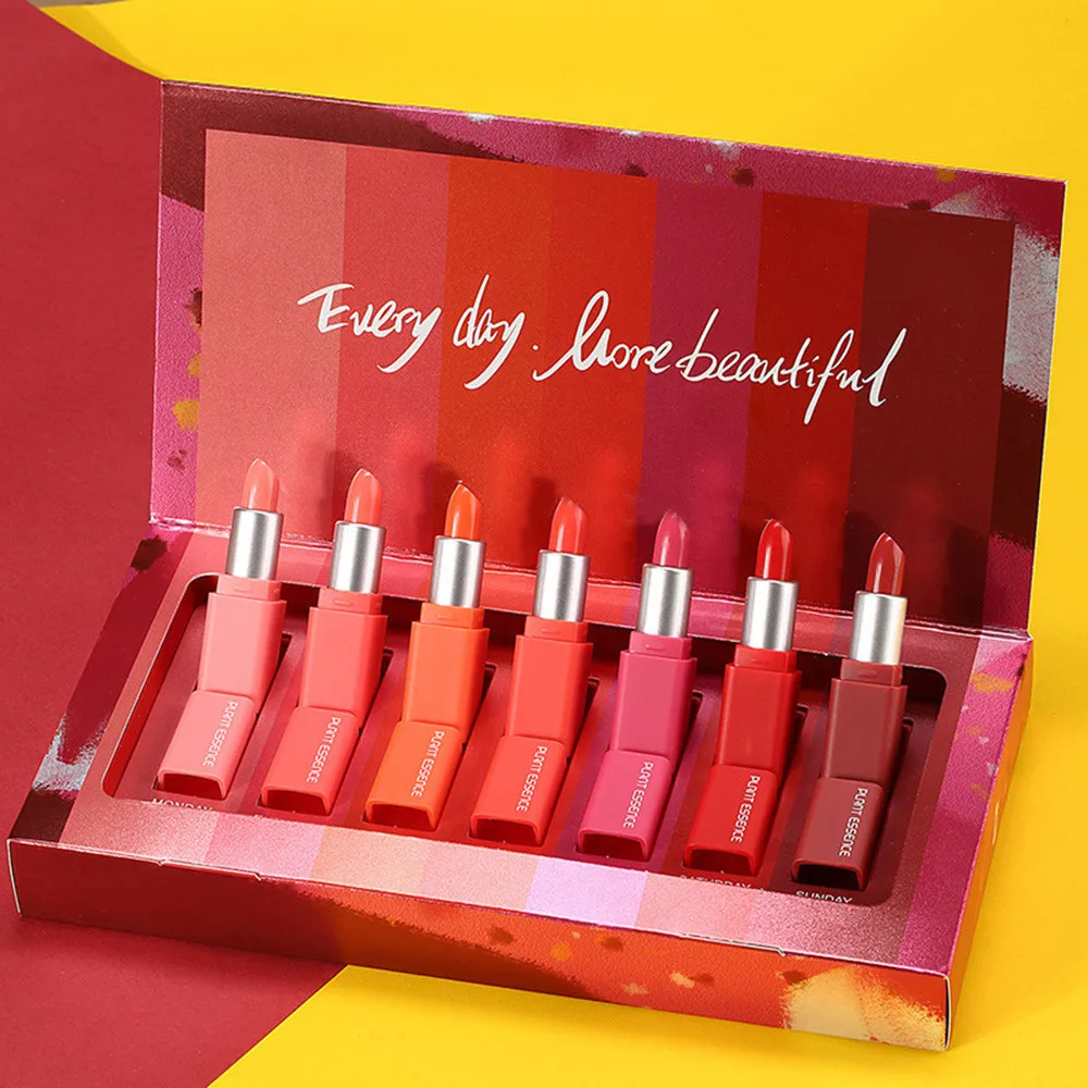 

7 Day Makeup Lipstick Demo Matte Mini Set Of Multicolor Box Bright color Girls Sexy and lively Make Up Lips Stick Batom