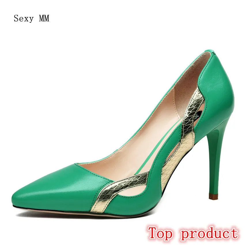 

Genuine Leather Stiletto High Heels Women Pumps Woman High Heel Wedding Party Shoes Kitten Heels High Quality