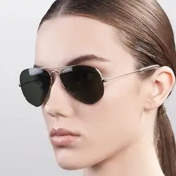 Пилот солнцезащитные очки-авиаторы Для женщин ретро Брендовая дизайнерская обувь классический золотое солнце очки Для мужчин UV400