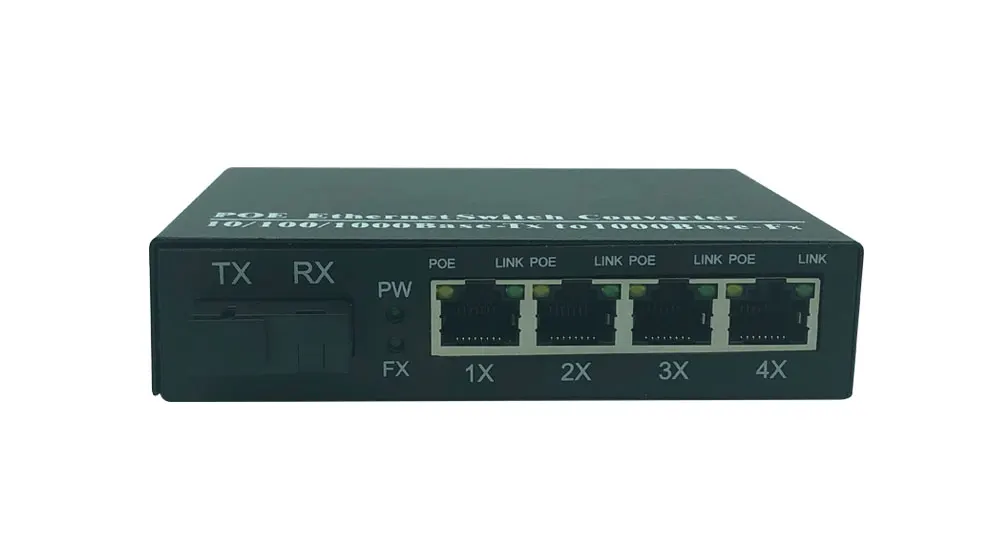 Rápido da Tomada do Conversor dos Meios do Ponto de Entrada Ethernet do Gigabit do Porto 5 do sc da Fibra do Interruptor de Poe Interruptor m 4 Rj45 1 10 - 100 1000 2 Interruptor rápido da tomada do conversor dos