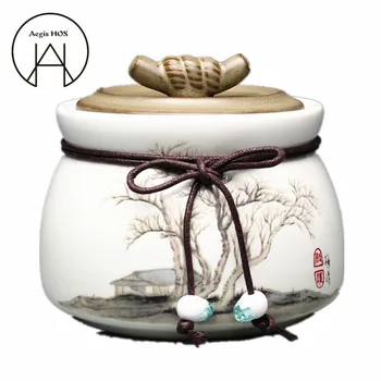 

Retro Round Tea Tank High Quality Seal Tanks Storage Cans Hand Painted Stored Bottles Vials Fruit Dried Fruit Gift Bottles jars