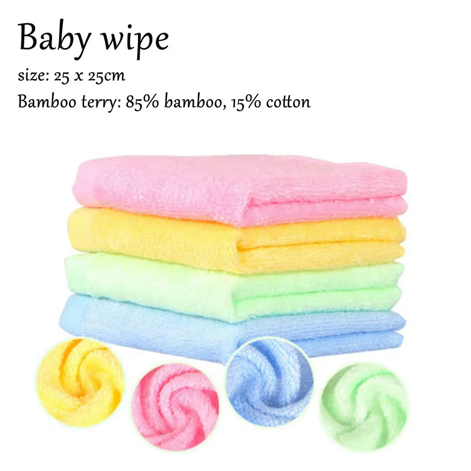 

(8pcs/lot)HappyFlute 25*25cm Bamboo terry wipes,high quality rayon super soft, reusable baby cloth wipe and washable baby towel