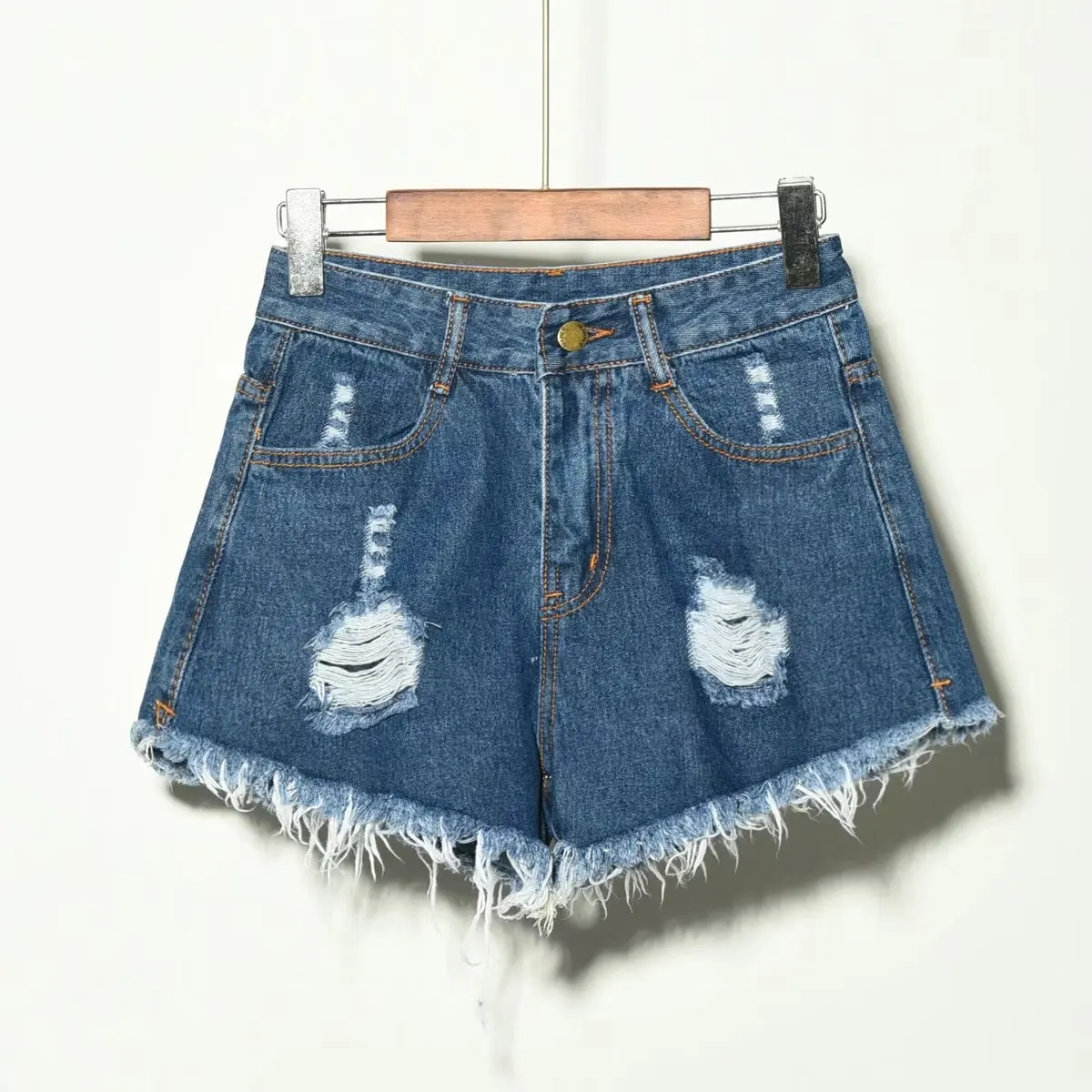 Джинсовые шорты с дырками для женщин винтажные с высокой талией Летние повседневные женские прямые мини шорты с кисточками джинсы хараюку размера плюс