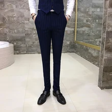 Осенние мужские брюки в полоску красные, синие, серые, черные мужские штаны Азиатский Размер s M L XL XXL XXXL XXXXL мужские брюки