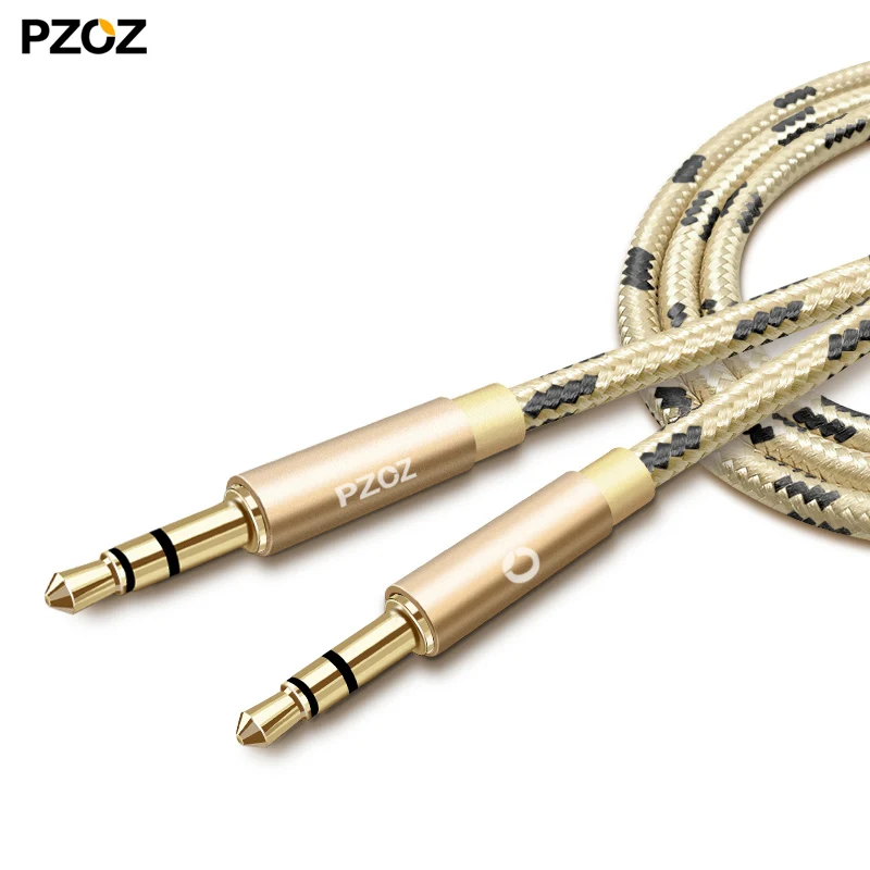 Pzoz 3.5mm Gold Plated jack aux cable cord male to male for iphone 3.5 mm aux usb audio cable for car MP3 MP4 Headphone Speaker