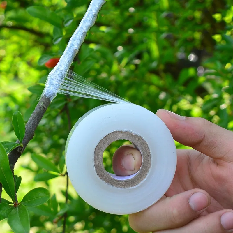 Многофункциональная лента для прививания садового инструмента Аксессуары для прививки машины прозрачная растягивающаяся пленка для прививок - Цвет: Белый