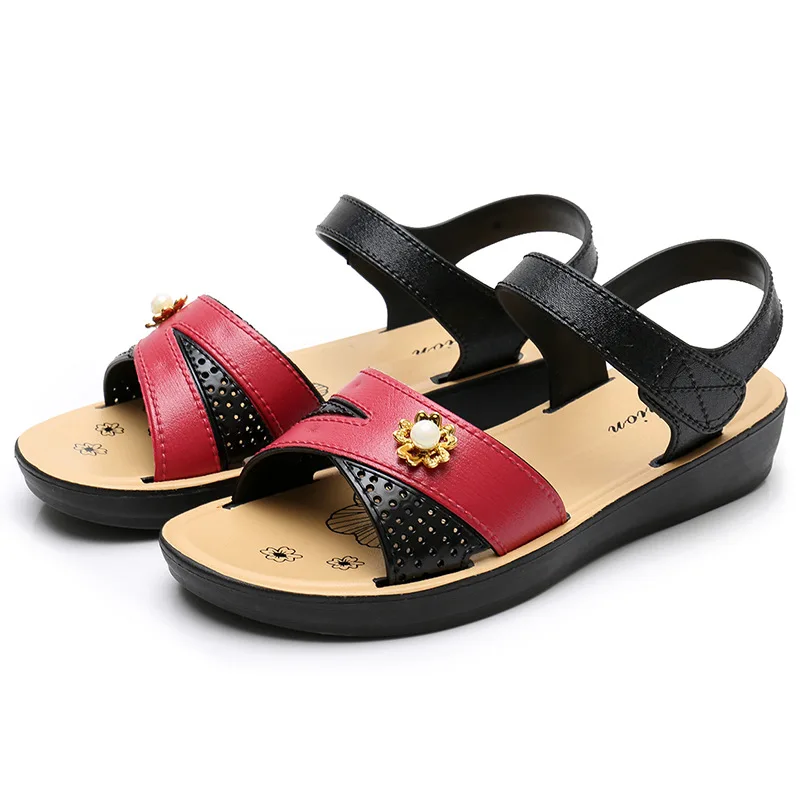 

Women Sandals Summer Beach Sandals 2019 New Flip Flops Women Flat Sandals Bohemian Beaded Soft Ladies Sandals Size 25