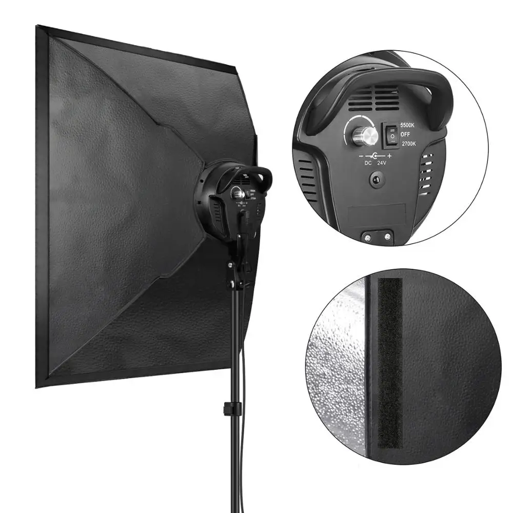 Neewer фотографии Би-цвет Dimmable Softbox Комплект освещения: 20 х 27 см Studio Softbox+ 45 W затемнения свет голова+ Свет Стенд