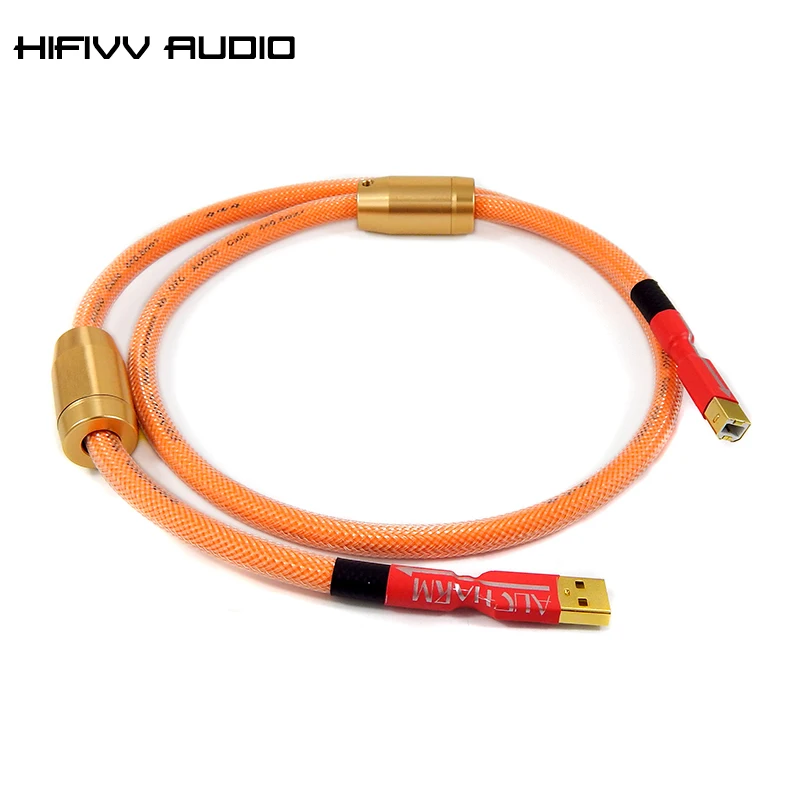 Magnético de Impressora Usb para Amplificador Dac e 4n Fio de Cobre com Anel Usb a para Usb Cabo Hifi Ofc b