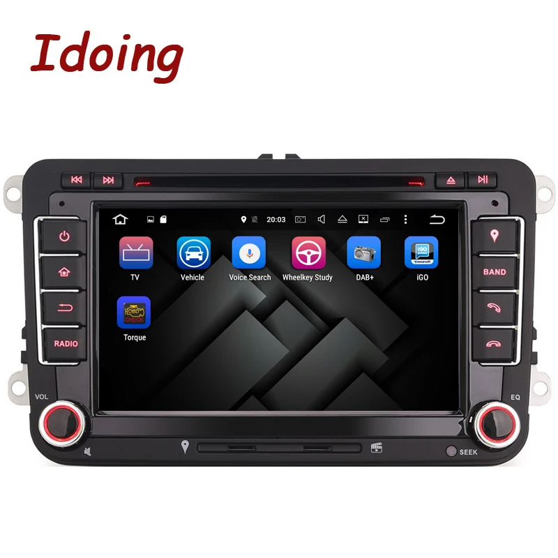 Sale Idoing 2Din Android7.1For Volkswagen Touran/Passat/B6 Steering Wheel Car DVD Multimedia Video Player Quad Core GPS Navigation 3G 1