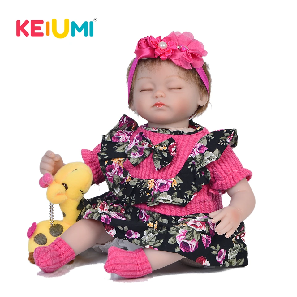 

Alive 17'' 42 cm Soft Silicone Reborn Baby Girl Doll Cute Simulation Doll Baby Toy For Child Birthday Gift Brinquedos Menina
