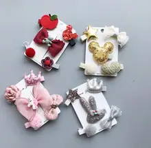 New cartoon girls hair bows 5pcs children bear hair clips for children hair Accessories Kids Barrettes Hairpins Headwear TZ46 New cartoon girls hair bows 5pcs children bear hair clips for children hair Accessories Kids Barrettes Hairpins Headwear TZ46