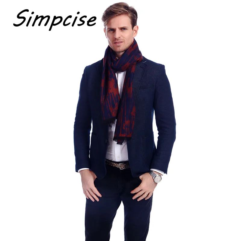 mens dress scarf Men Winter warm Scarfs Doodle Printed Scarf Business Man style Brand Design Cashmere Wraps A3A18925 male scarf