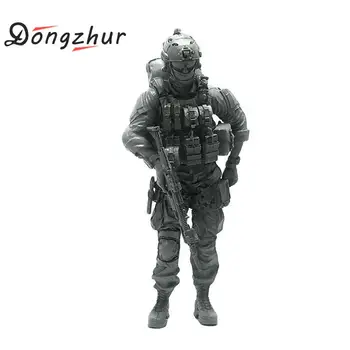 

Dongzhur 1 35 Scale Model Figures Resin Soldier And Gun Model Diy Assembling Toy Modern Us Army Commando Shooter Soldier Model