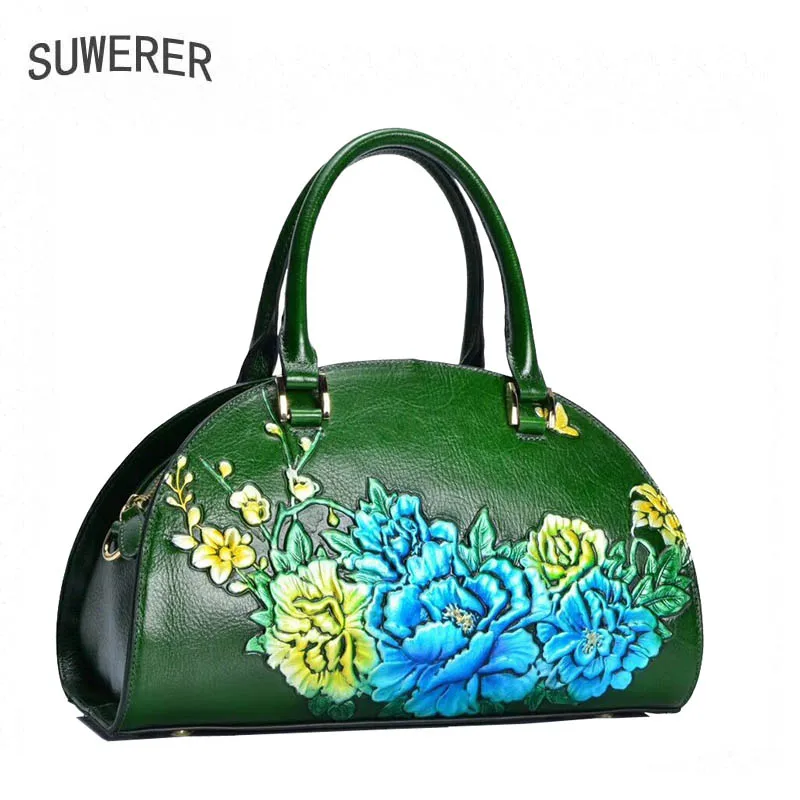 Umhängetasche Green red Luxus Frauen 2018 Neue Handtaschen Geprägte Handtasche Schulter Mode Leder Echtes qPwCT6a8x