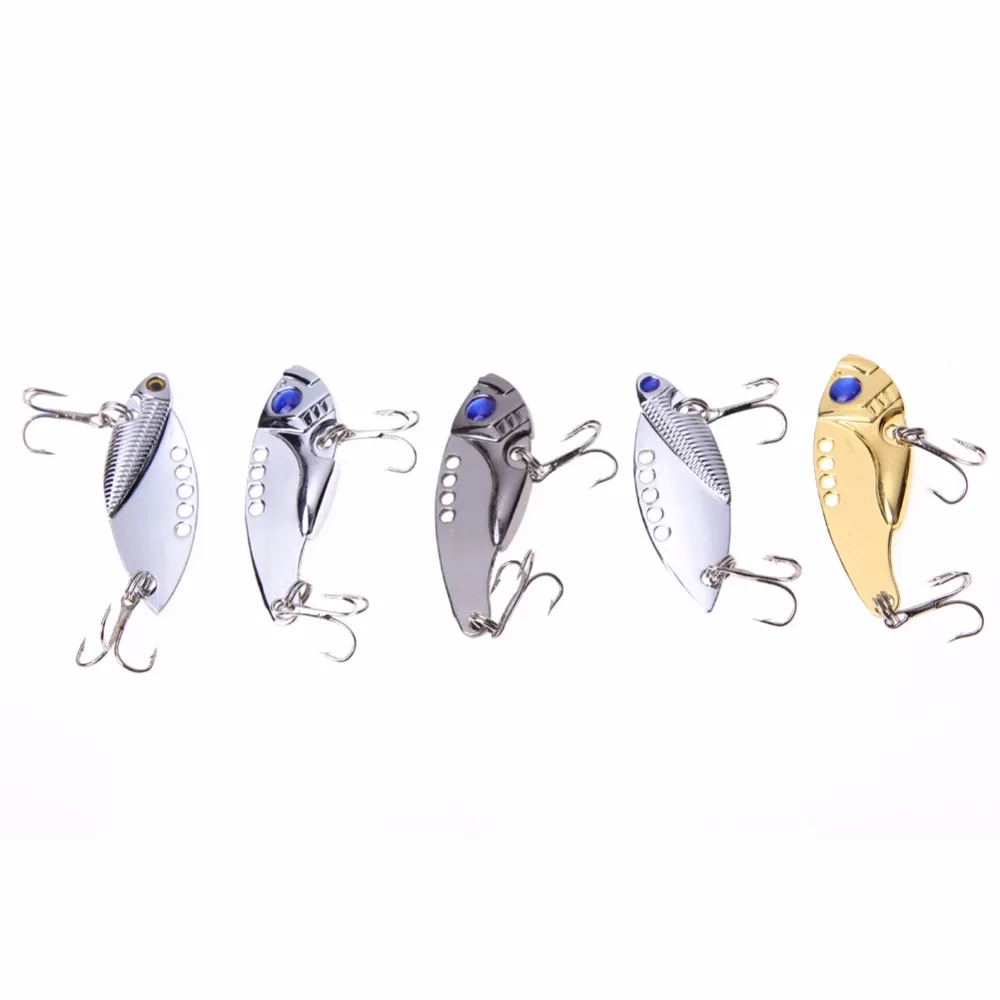  Hot sale 5pcs/Lot Metal Fishing Lures Bass CrankBait Spoon Crank Fishing Bait Tackles Anti-corrosion Durable and Practical 