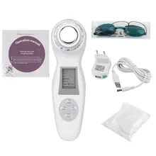 Led Light Ultrasonic Beauty Instrument Portable Facial Skin Appliance Therapy Photon Rejuvenation