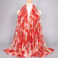 Новый дизайн печатных большой лист Женская мода шарф весной тонкий популярные вискоза хиджаб мусульманин летом Wrap Платок/платки 20 шт./лот