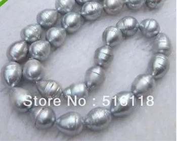 

Free Shipping HUGE SOUTH SEA 18MM GRAY BAROQUE PEARL NECKLACE 18"14K GOLD