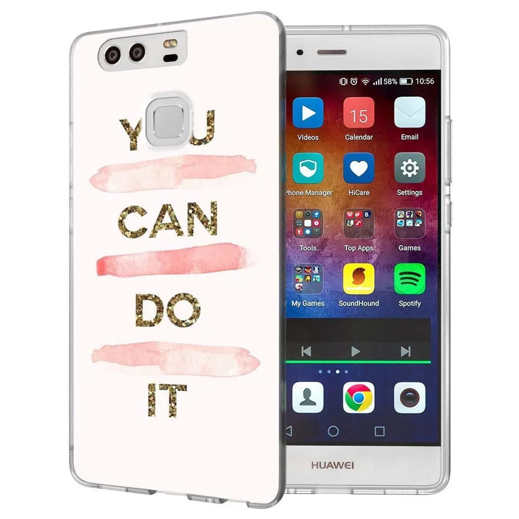 Чехол для Huawei P9 Lite (2016)/P8 (2016) художественный Рисунок со стразами Прозрачный мягкий