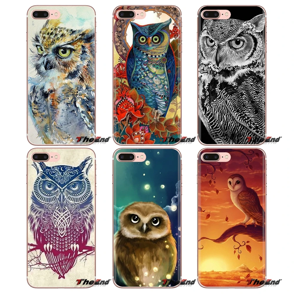 TPU Cases For Huawei G7 G8 P7 P8 P9 P10 P20 P30 Lite Mini Pro P Smart Plus 2017 2018 2019 Retro Vintage Owl Art Painting Animals |