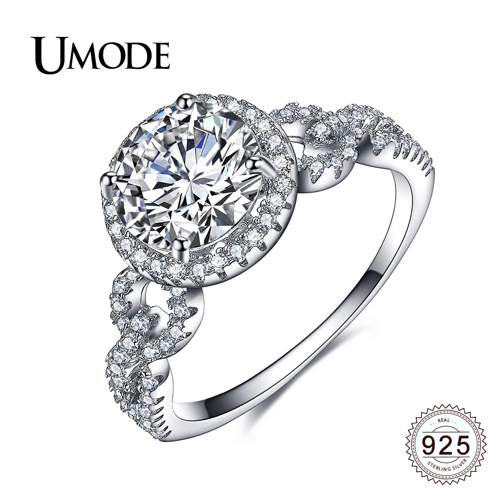

UMODE Fashion New 925 Sterling Silver Engagement Ring for Women Trendy Party Jewelry Luxury Gift Bague Femme Gift Bijoux ULR0339