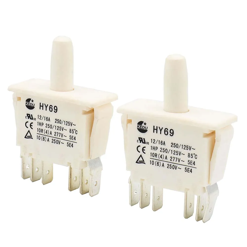 2 шт. KEDU HY69 125/250V 16/12A 1HP 6 контактов водонепроницаемый кнопочный переключатель