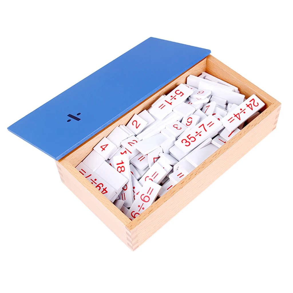 Montessori Mathematics Aids - Wooden Arithmetic Box Early Math Number Puzzle Educational Family Set Toy - Division