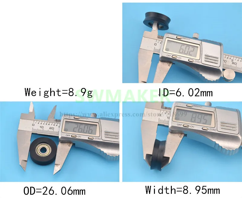 6*26*9 мм V паз, V тип обернутый резиновый подшипник, шкив двери и окна, инструмент ролик, нейлон обернутый пластиковый шкив с канавкой