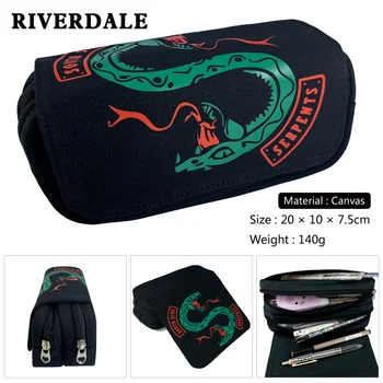 

Riverdale Cartoon Pencil Bag Fashion Makeup Bags Student Stationery Bags Double Zipper Pen Bag