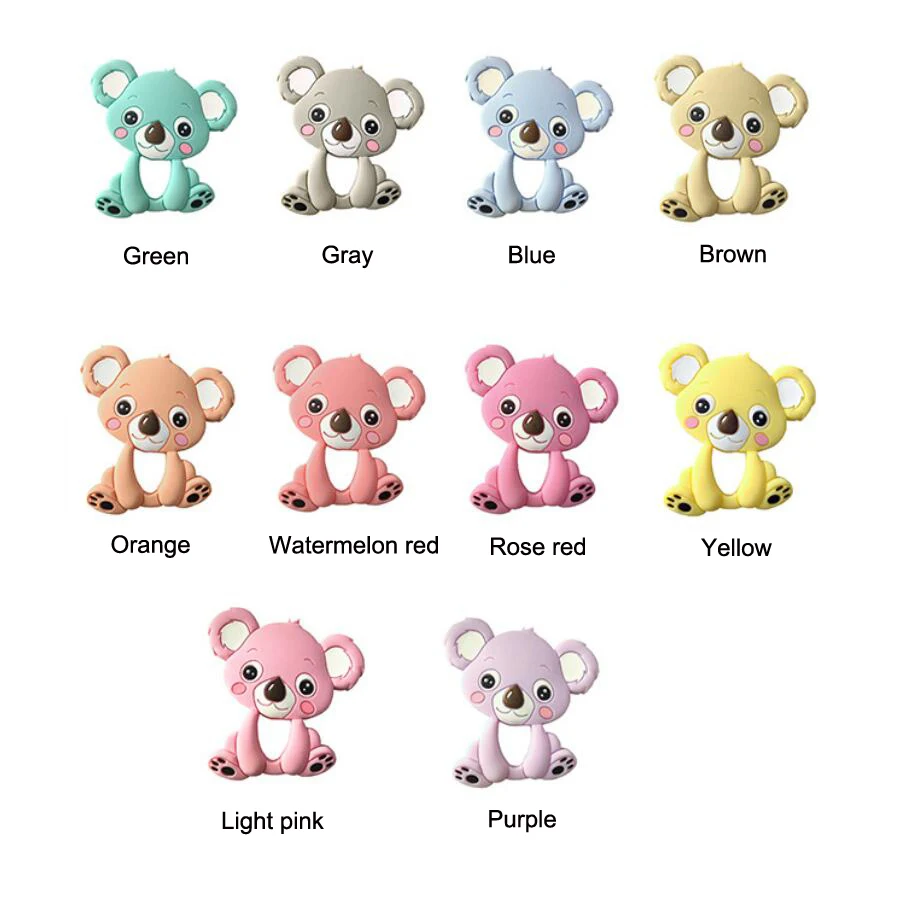 

Safety BPA Free Silicone Teethers Cute Animal Teething Pendant Necklace DIY Handmade Chew Charms Baby Teething Gift Toddler Toys