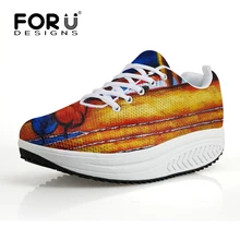 FORUDESIGNS/повседневная женская обувь для свинга; женская обувь для похудения с 3d-рисунком; женская обувь на плоской платформе, визуально увеличивающая рост