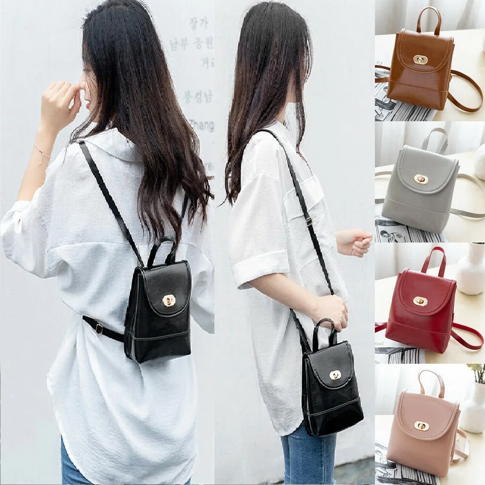 

Women's PU Leather Shoulder Handbag Schoolbag Rucksack Satchel Lot Rucksack College Shoulder Satchel Travel Bag