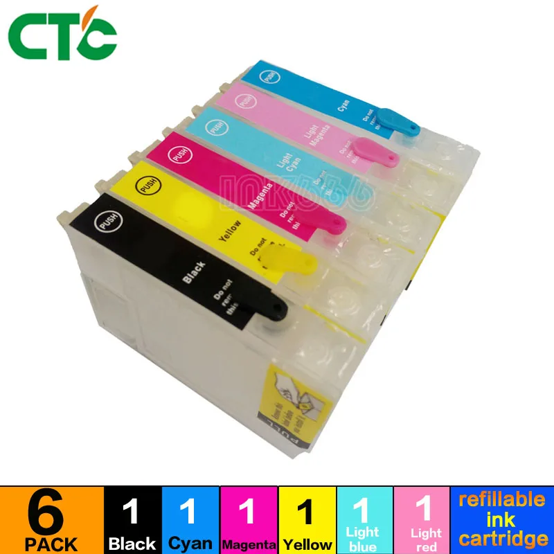 

6pcs T0481 Refillable ink cartridge FOR epson STYLUS PHOTO R200 R220 R300 R300M R320 R340 RX500 RX600 RX620 RX640 printer