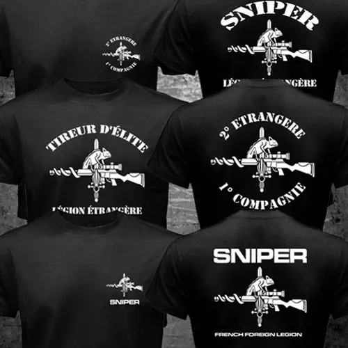 

French Foreign Legion 2e Legion Etrangere Special Forces Sniper T shirt men two sides military Casual tee USA size S-3XL