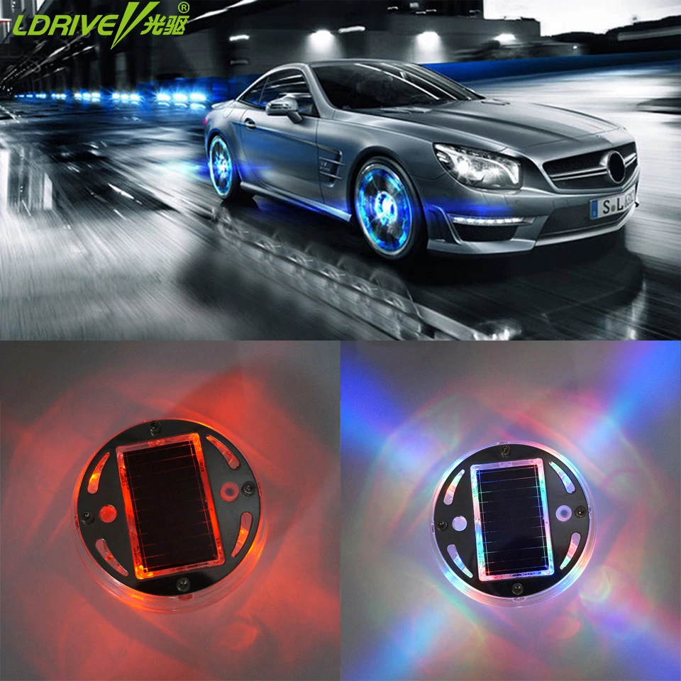 LDRIV автомобиль Стайлинг Универсальный солнечной колеса украшения RGB Цвет flash