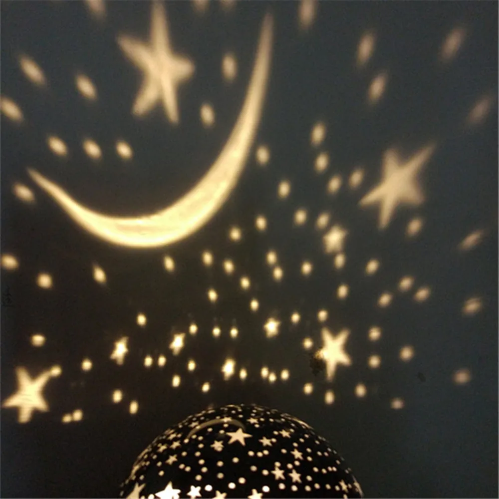 Новая романтическая вращения вращающейся звезды и луна небо ночь проектор свет лампы проекция novelty освещение небо огни подарки