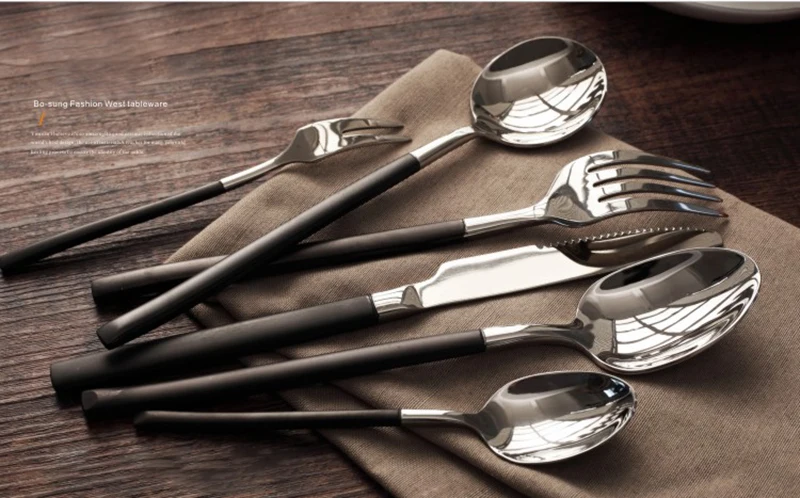 black cutlery set stainless steel (8)