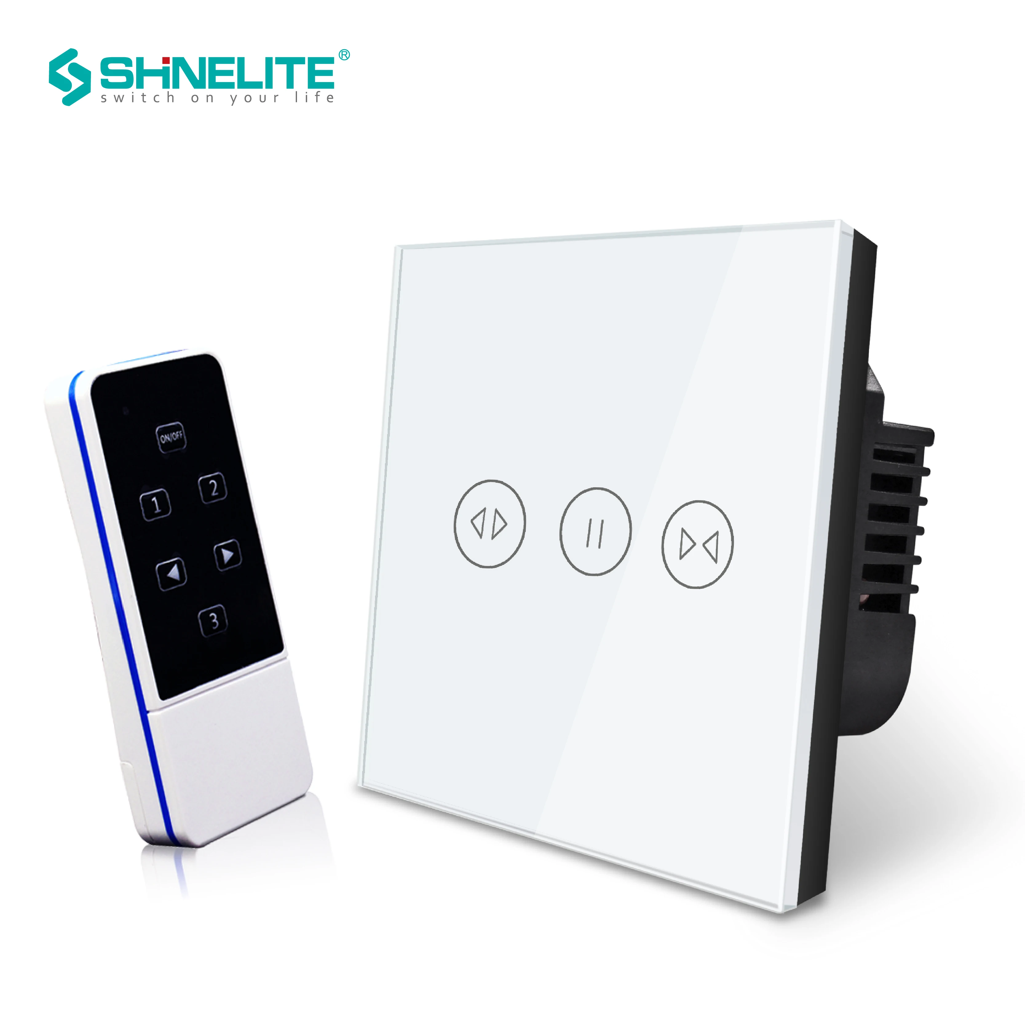 EU Standard Remote Control Curtain interruptor,Wireless Touch Switch
