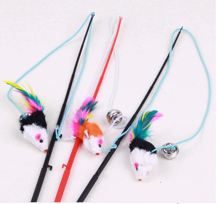 Buy Feathers Cats Wire Rods Flying Bell Cats Toy Pet