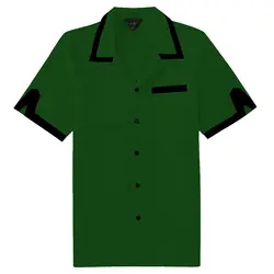 Плюс Размеры L-3XL Новый Для Мужчин's Рубашка с короткими рукавами рубашка отложной воротник Atrovirens Топы рокабилли Винтаж 50 S Club Rock ролл платье