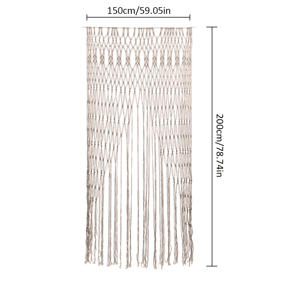 Висячие богемные макраме тканые гобелены ручной работы Свадебный фон занавес двери украшение дома ремесло свадебный подарок бежевый 200 см